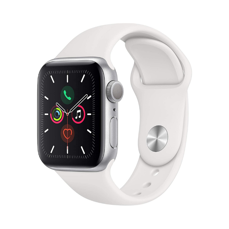 Apple Watch Serie 5 40mm GPS/Caixa de Alumínio Prata com Pulseira Esportiva Branca